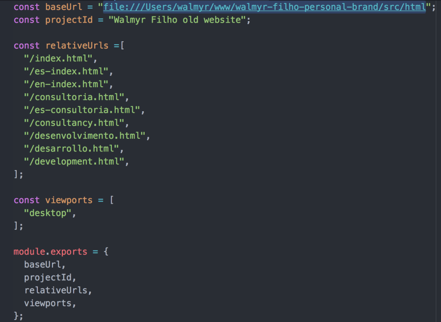Arquivo basicConfig.js já editado.