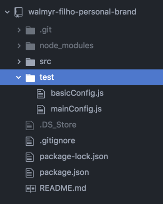 Nova estrutura do projeto.